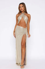 Oh So Golden Maxi Dress Champagne