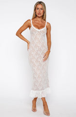 Stand For Something Lace Midi Dress White