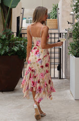 Butterfly Kisses Midi Dress Buttercream Fields