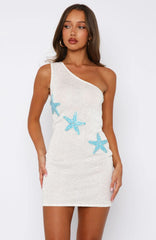 Own Best Friend Sequin Knit Mini Dress White
