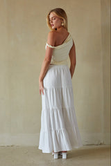 Fern Linen Tiered Maxi Skirt