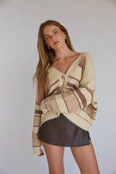 Alden Stripe Knit Button Up Cardigan