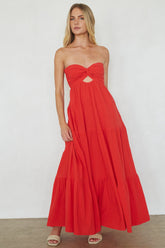 Della Twist Linen Maxi Dress