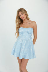 Emme Jacquard Bustier Mini Dress