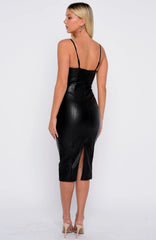 Next Level Only PU Midi Dress Black
