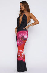Dancing In Ibiza Maxi Dress Fuchsia Bloom