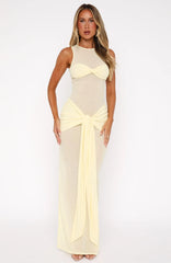 Honeymoon Heart Maxi Dress Lemon