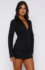 Always Will Be Long Sleeve Mini Dress Black