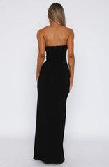 Deep In My Heart Strapless Maxi Dress Black