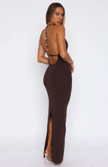 Don't Need Permission Maxi Dress Chocolate