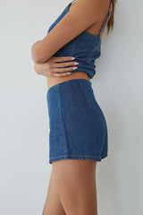 Amena Mid Rise Denim Shorts