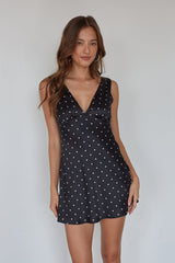 Annie Polka Dot Satin Mini Dress