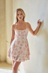 Alina Floral Tie Back Mini Dress