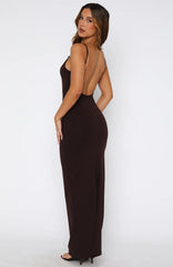 Trusting You Maxi Dress Dark Chocolate