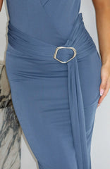 Too Hot For You Halter Maxi Dress Steel