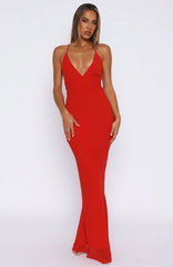 Put You First Maxi Dress Red