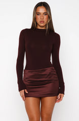 The Best Intentions Long Sleeve Mini Dress Burgundy
