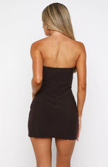 Lavender Fields Strapless Mini Dress Chocolate