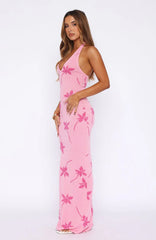 Chasing Heaven Knit Maxi Dress Pink