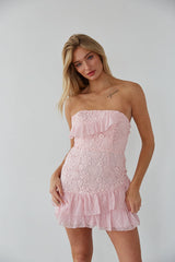 Cece Lace Tie Back Mini Dress