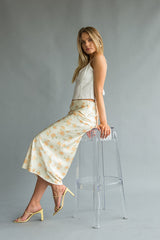 Issa Floral Satin Maxi Skirt