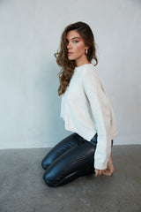 Jess Tonal Striped Knit Cropped Sweater